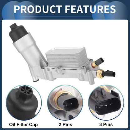 Engine Oil Cooler Filter Housing Set with Gaskets for Chrysler 200 (2011-2014)