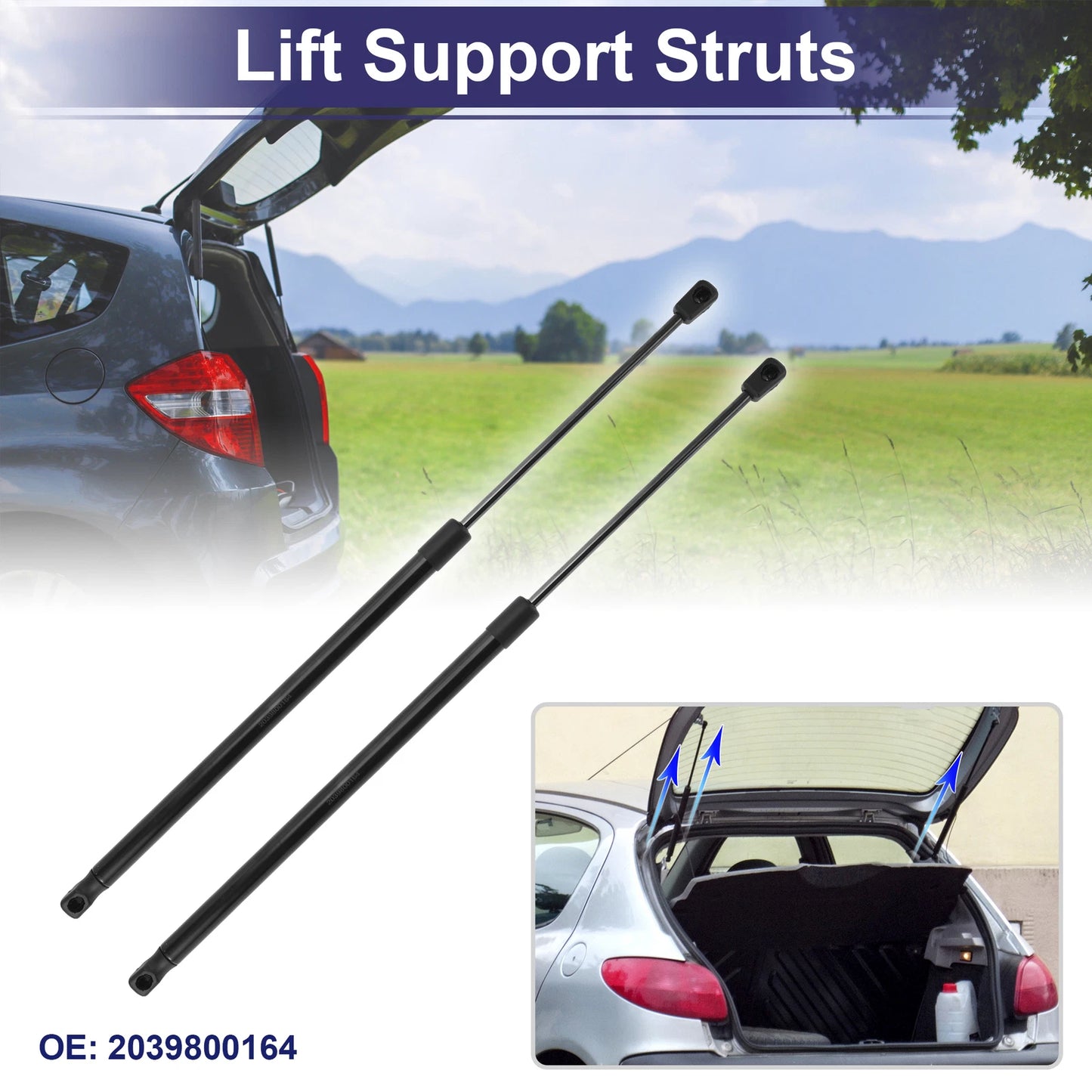 2 Pcs Rear Hatch Lift Support Struts No. 2039800164 for Mercedes-Benz C-Class (2015–2021)