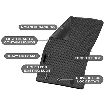 Set of 4 Custom Fit Rubber Floor Mats for VW Amarok 2011–2019