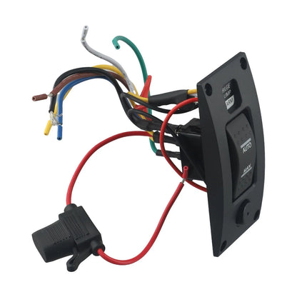 Switch Panel Bilge Curved Shaped Plastic IP66 ON-OFF-ON Waterproof 20A Fuse