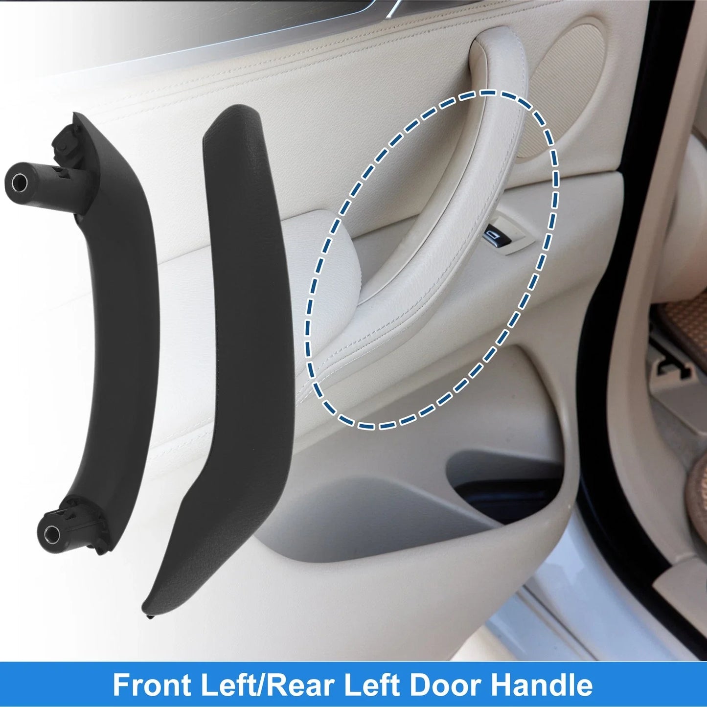 Front Passenger Side Inner Door Panel Handle for BMW X3 Black (2010-2016)