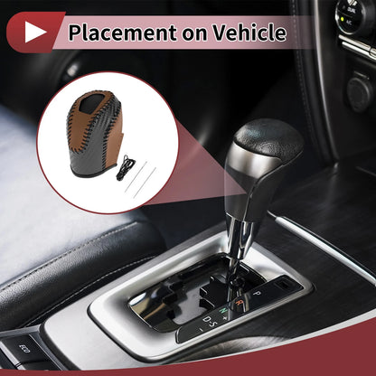 1Pc Gear Shift Knob Cover for Volkswagen Taos (2022–2023) Brown Black