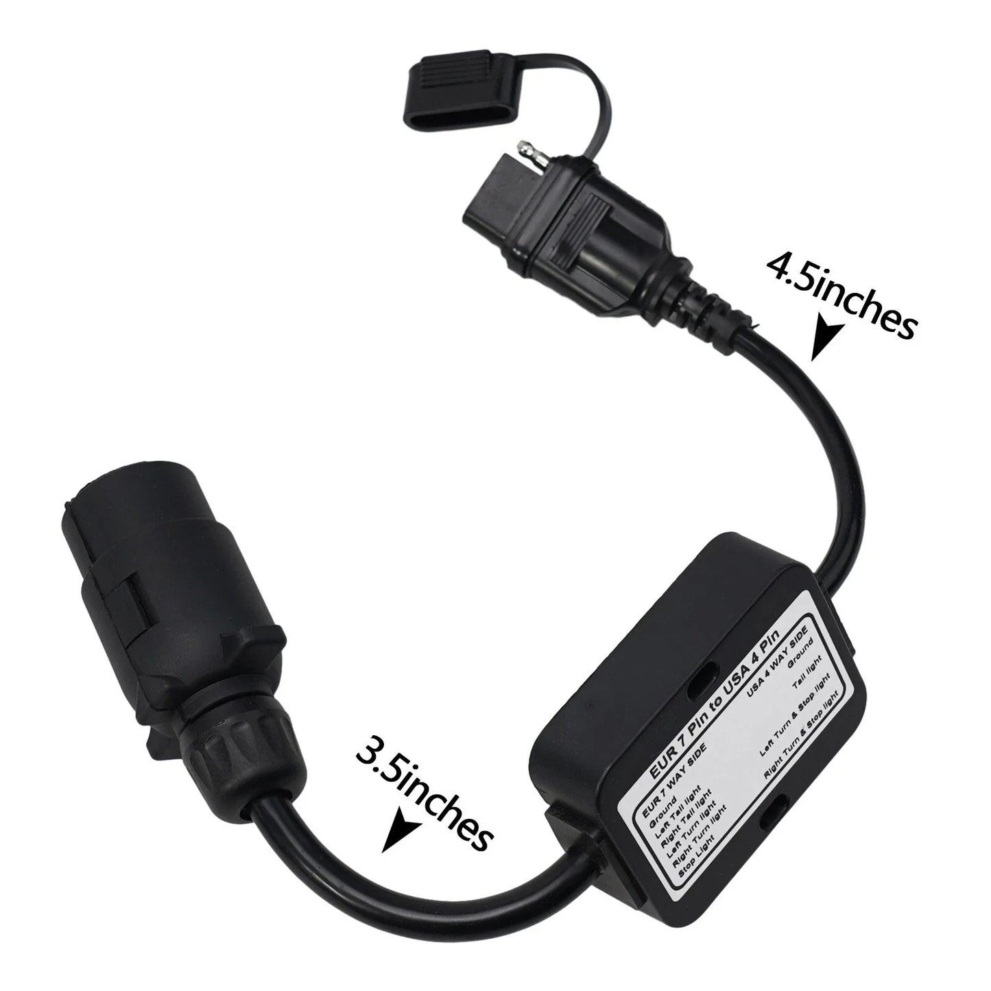 Trailer Light Converter 7Pin Connector to 4Way Flat