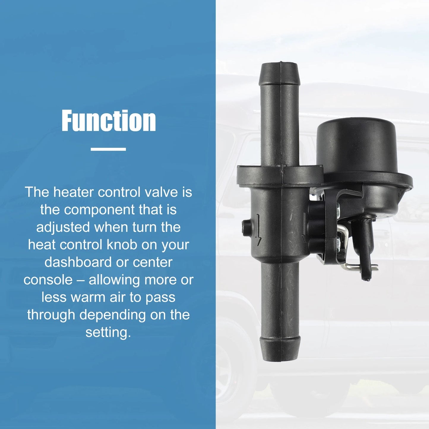 Radiator Water Valve for Dodge Van 1500 B2500 (1996–2003) 5011241AA Plastic Metal Black