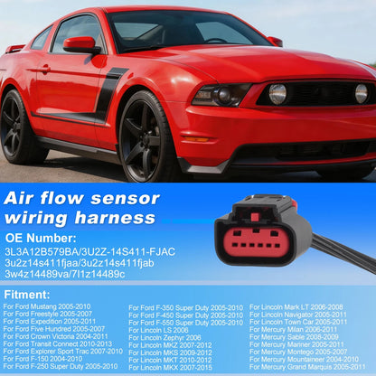 Mass Air Flow Sensor 6 Pin for Ford Mustang (2005–2010) No.3L3A12B579BA