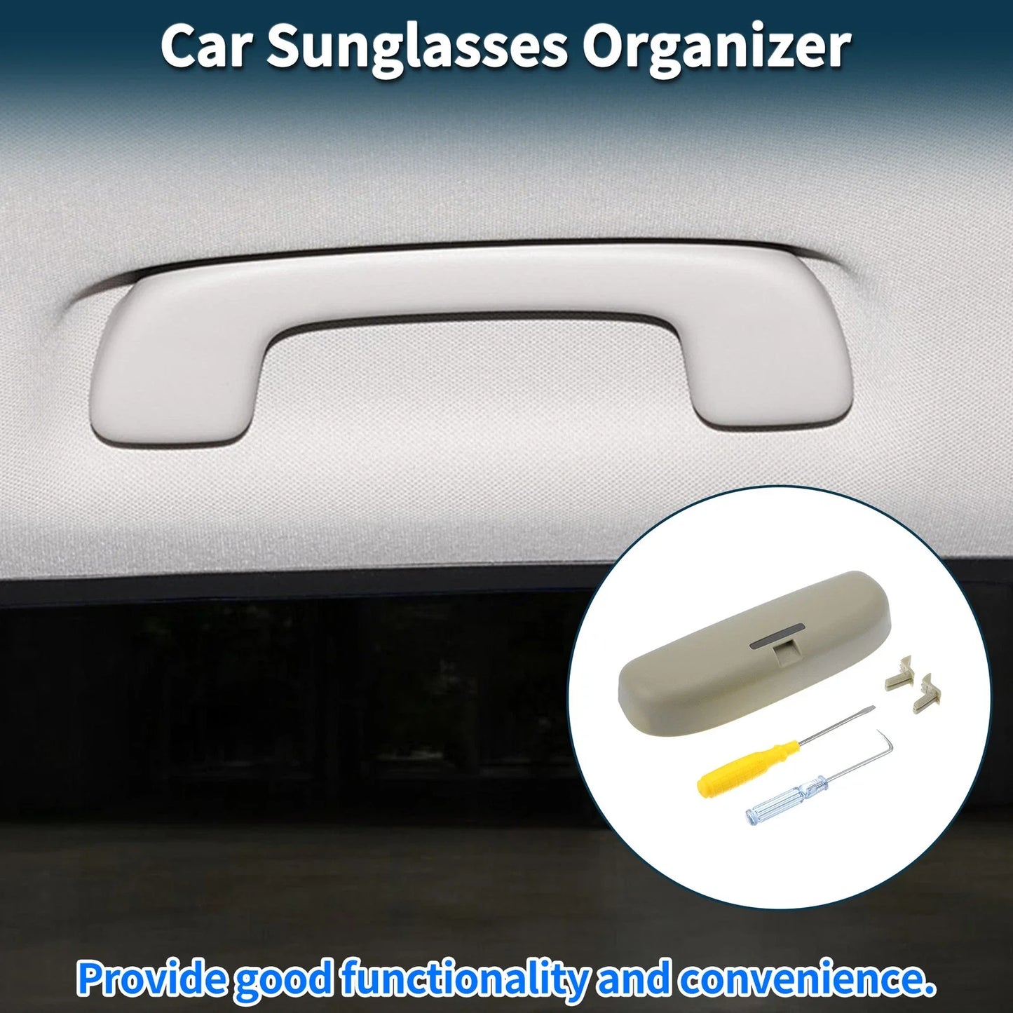 Sunglasses Case for Honda Accord 2012-2023 Eyeglasses Holder Storage Box Beige
