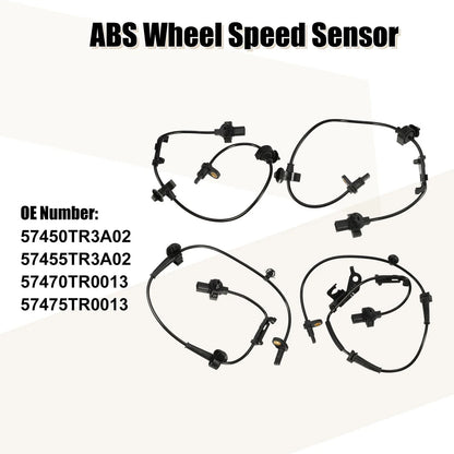 4 x ABS Wheel Speed Sensors for Honda Civic (2012-2013)
