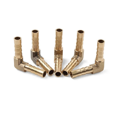 5Pc 5/16" x 5/16" Brass Barbed Hose Barb Elbow Fitting for Pipe