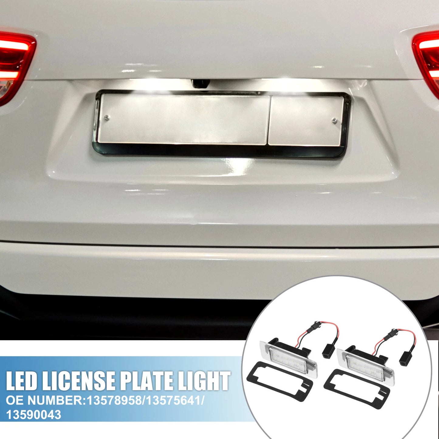 2pcs LED License Plate Light No.13578958 for Chevy Suburban (2015–2020)