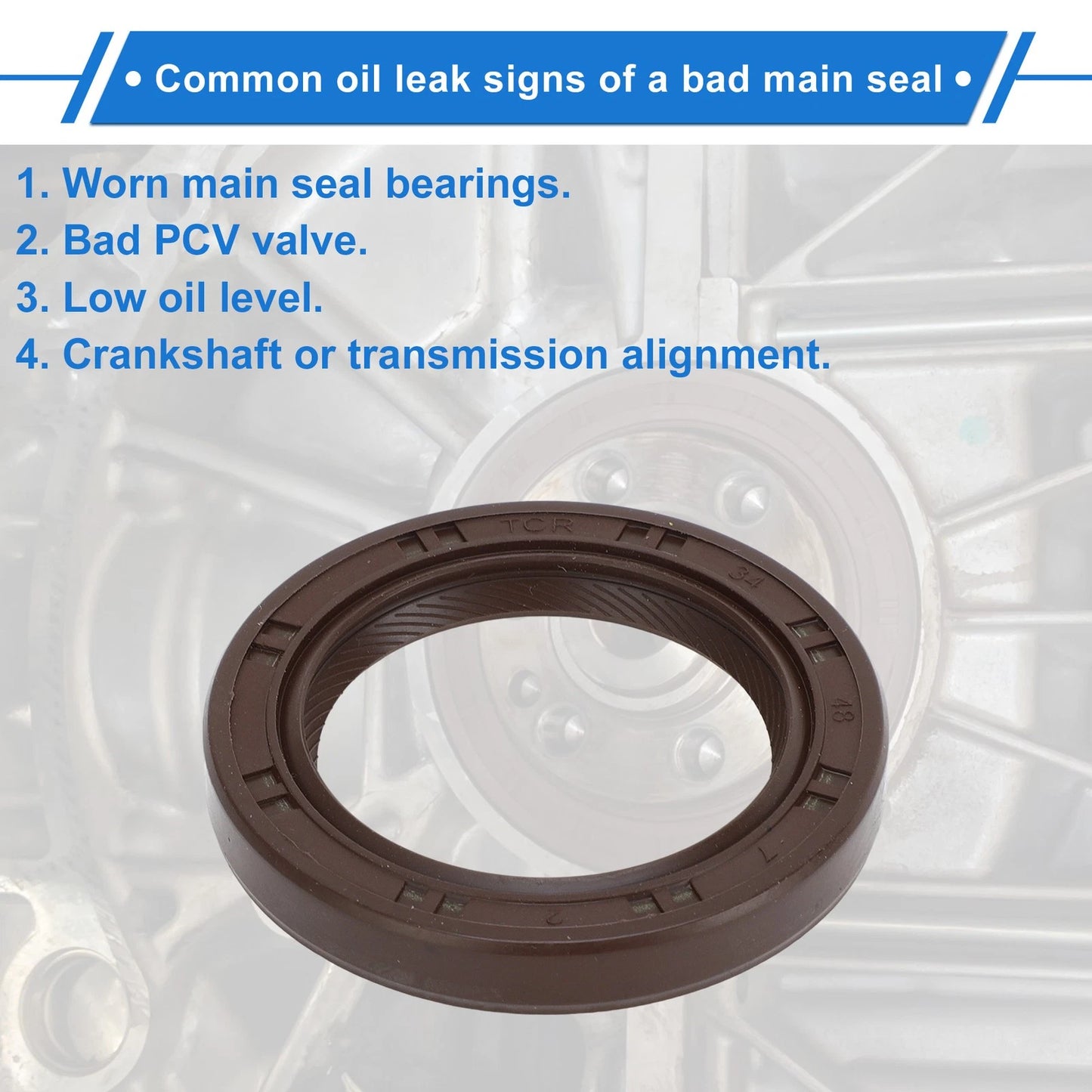 1 Pc Front Crankshaft Oil Seal for Mazda MX-6, Protege (No.FS05-10-602A)