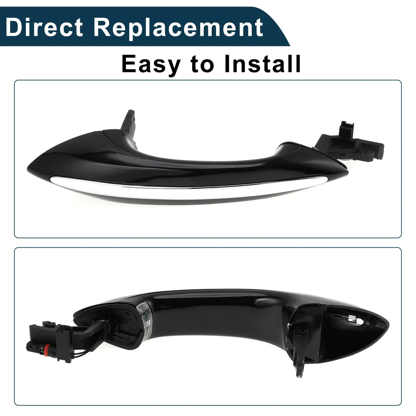 Exterior Door Handle for BMW F07 Front Right Black Silver Tone