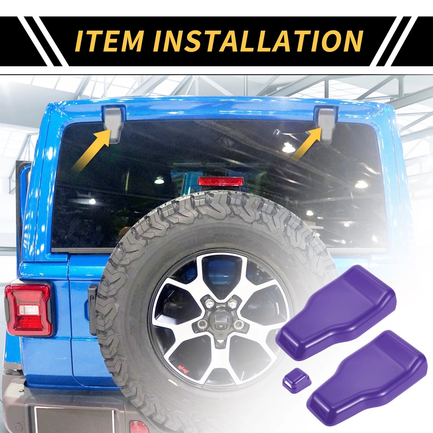 Set of 1 Rear Tail Door Window Hinge Wiper Nozzle Cover Trim for Jeep