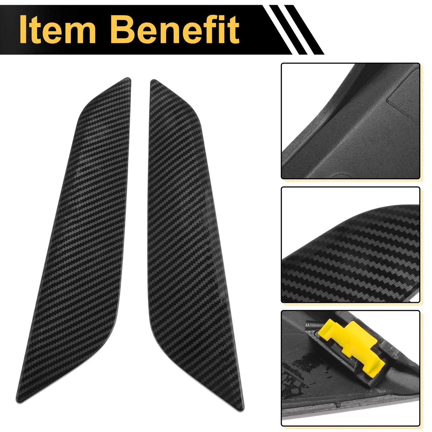 Set of 2 Air Flow Fender Vent Cover Trim for BMW 530e Sedan (G30) Carbon Fiber Black