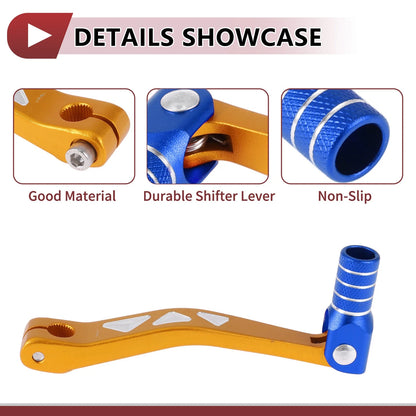 Folding Gear Shifter Lever for Yamaha TTR 50 (2000–2023) Gold Blue