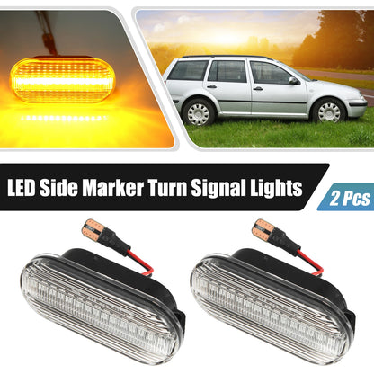 2X LED Side Marker Turn Signal Lights for Ford (Clear) (Part # 4M5A13K309AA)