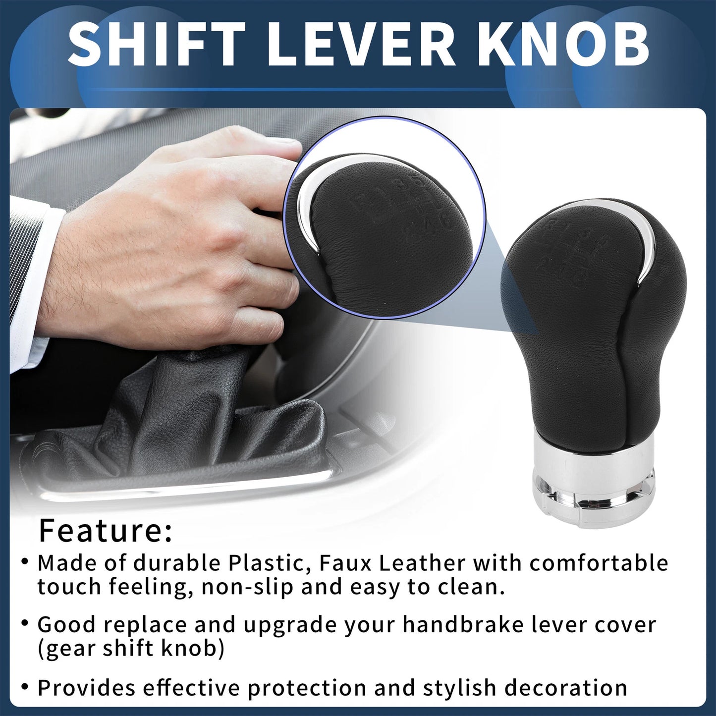 6 Speed Gear Shift Knob for Toyota Hilux Revo (2015–2020) Plastic Faux Leather