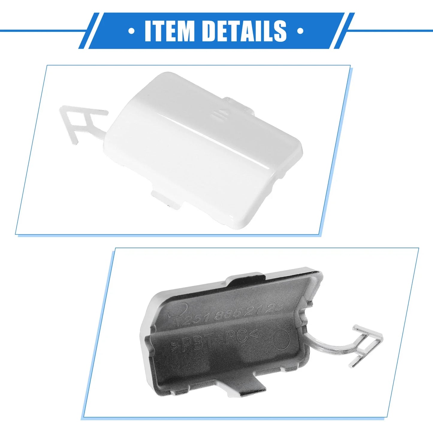 Rear Bumper Tow Hook Eye Hole Cap for Mercedes-Benz R320 (2007-2009) White