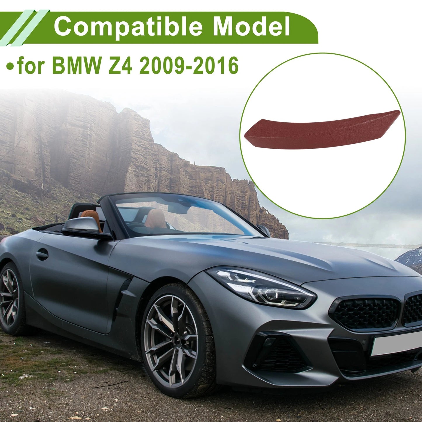 Door Panel Handle Pull Trim Cover for BMW Z4 (2009–2016) No. 51419186731 Red