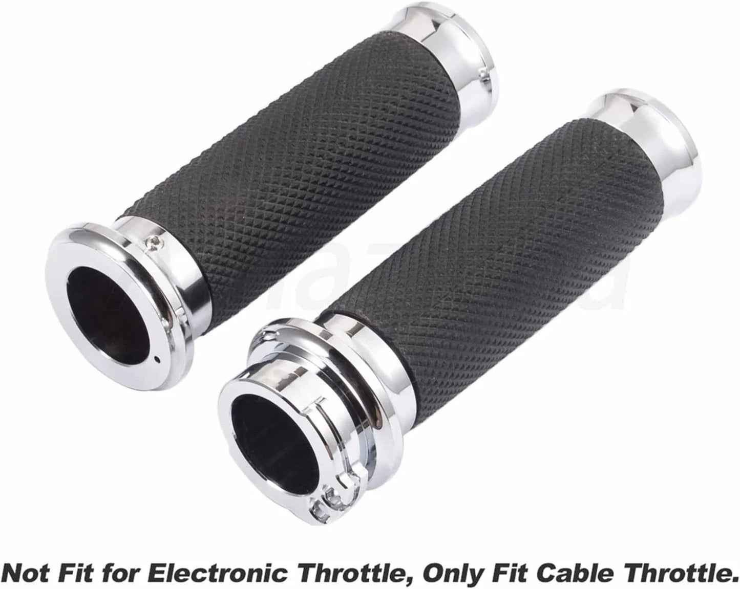 25mm Chrome Handlebar Hand Grips for Harley Sportster, Dyna, Softail (2004-2023)