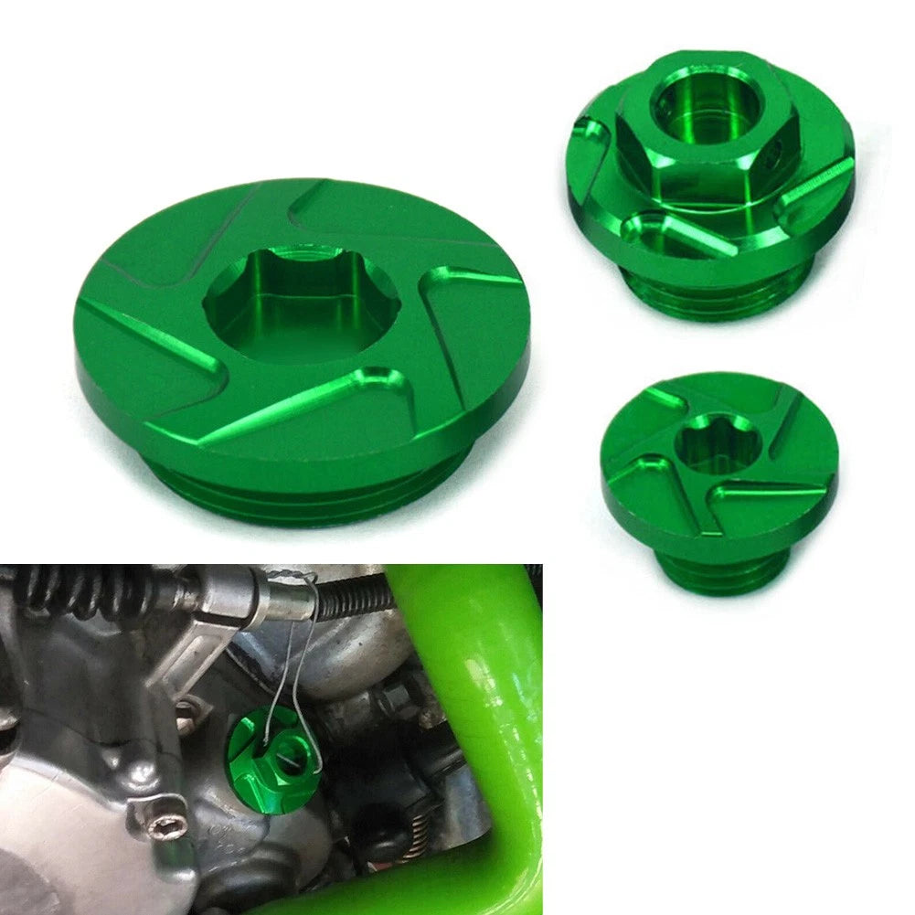 Set of 2 Motorcycle Mirror Block Off Base Plates for Kawasaki ZX6R (2009–2012) Green