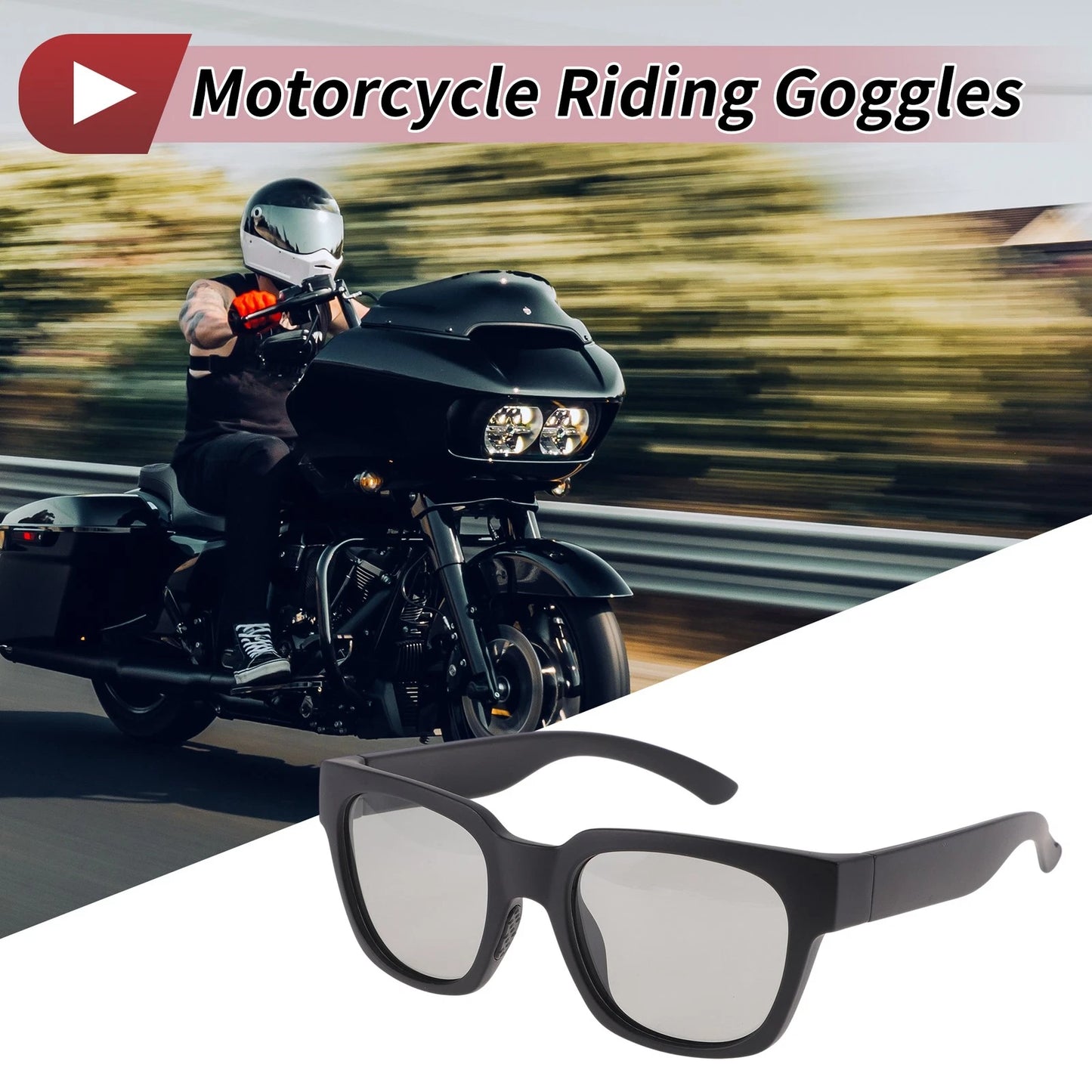 Set of 1 Motorcycle Riding Goggles for Various Models (UV400)