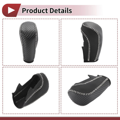 1 Pc Gear Shift Knob Cover for Ford Fiesta (2009–2012) Black Beige Faux Leather
