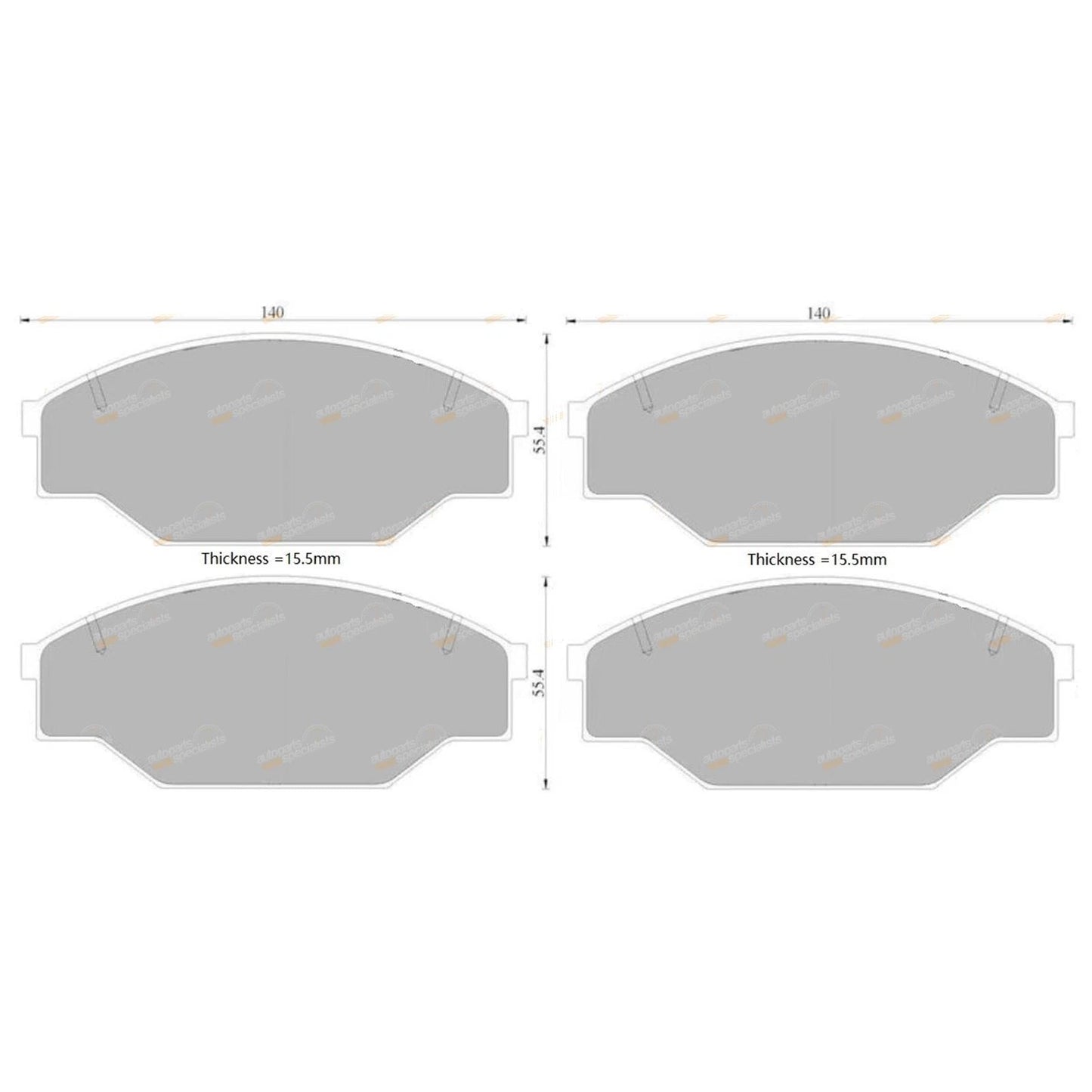 Set of 4 Brembo Front Disc Brake Pads for Hilux LN86R (1991–1997)