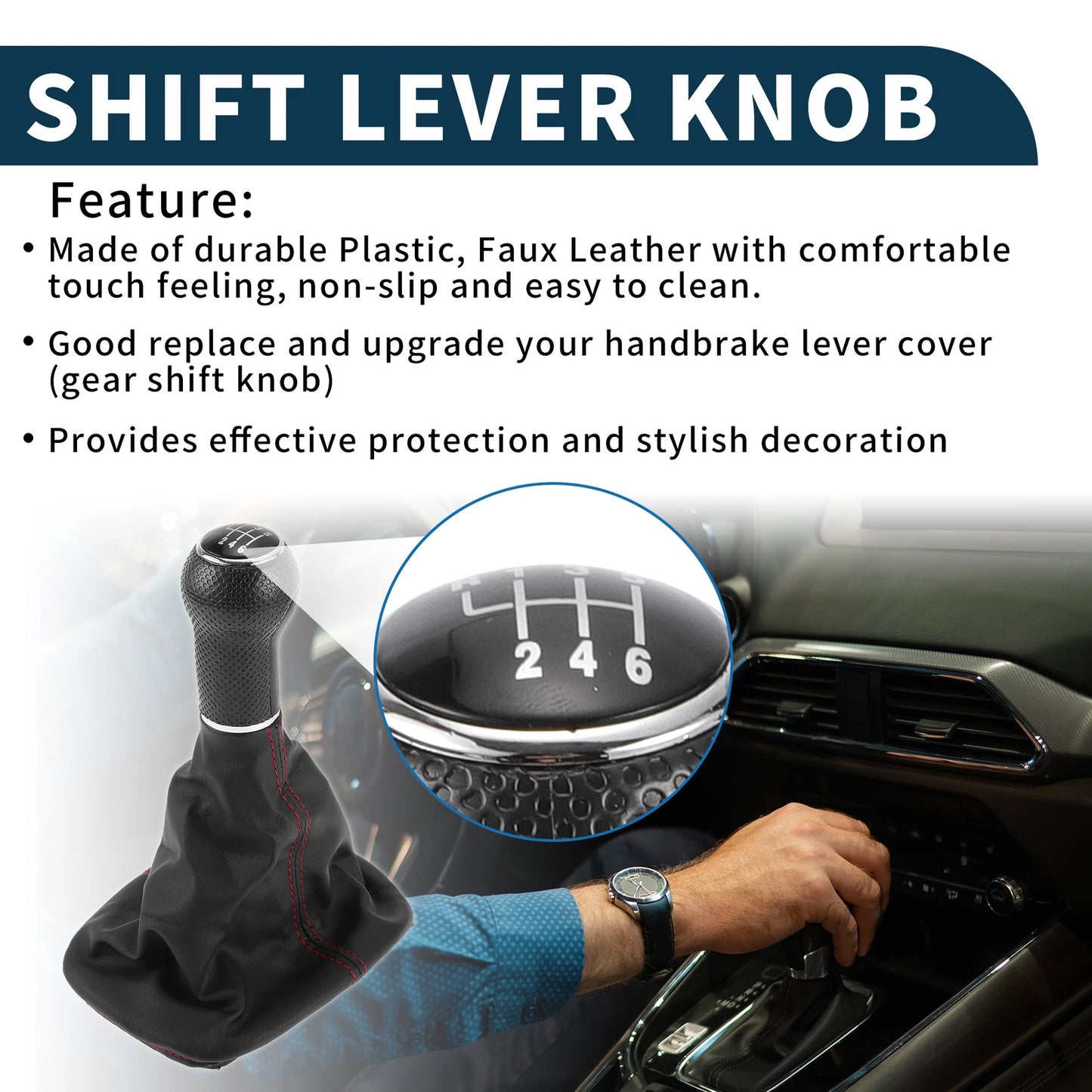6 Speed Gear Shift Knob W/ Cover No. 1J0711113C for Volkswagen Golf (1998–2006)