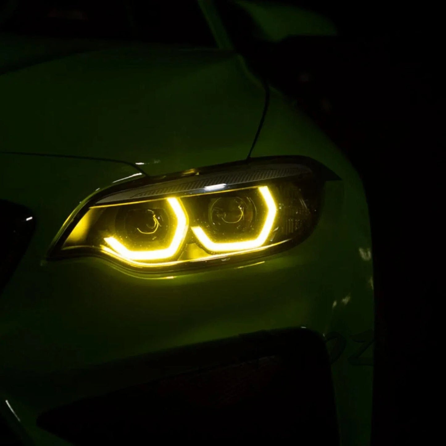 2 x Yellow Angel Eyes DRL LED Headlights for BMW F22/F23/F87 (2014–2020)