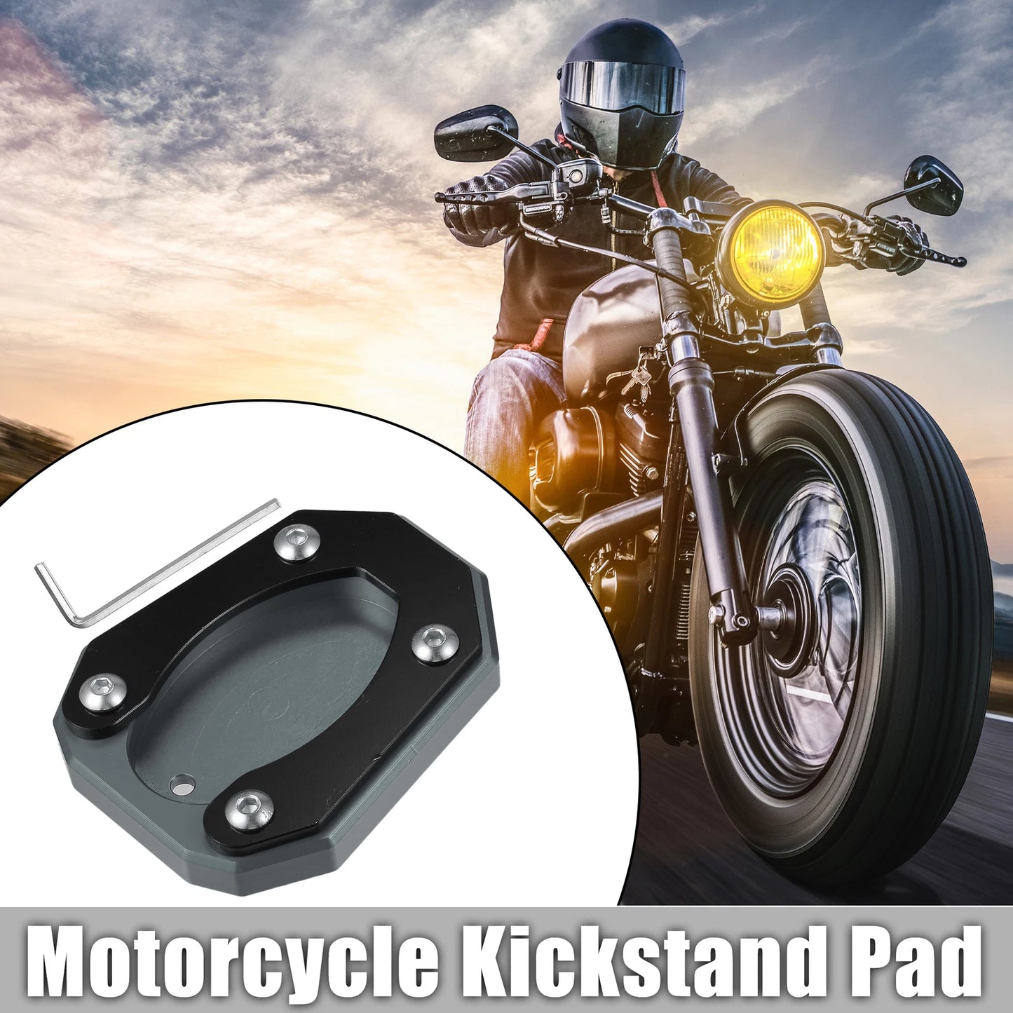Kickstand Side Stand Plate Pad Set for Kawasaki Motorcycle