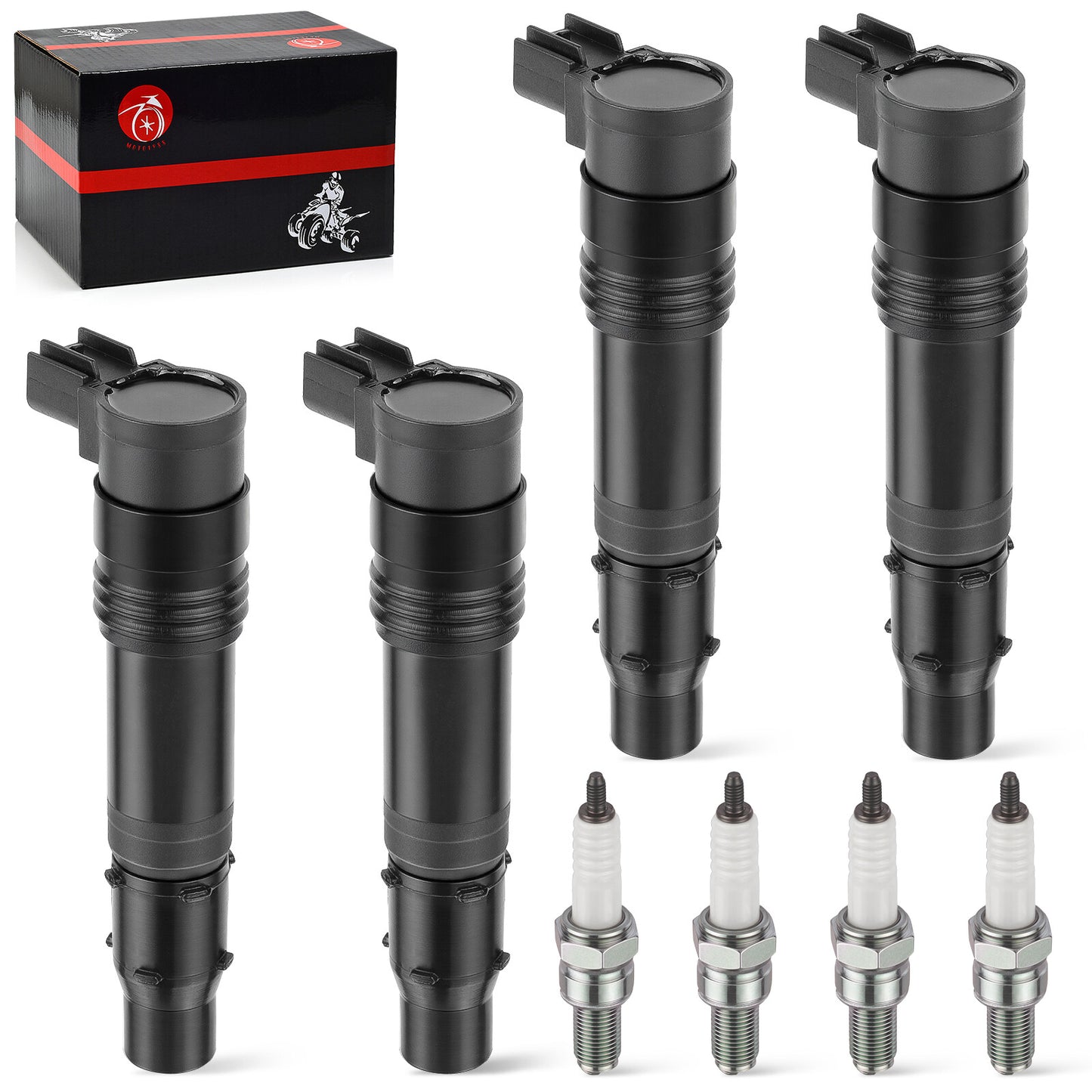 Set of 4 Iridium Spark Plugs for Kawasaki Ninja ZX-14/R, ZX-10R