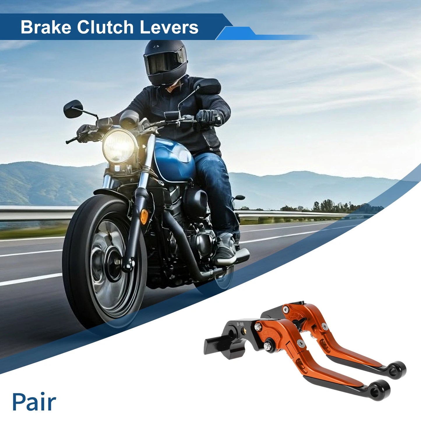 Adjustable Brake Clutch Lever for Kawasaki ZX14R (2006–2023) - Orange Black
