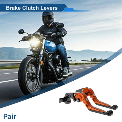 Adjustable Brake Clutch Lever for Kawasaki ZX14R (2006–2023) - Orange Black