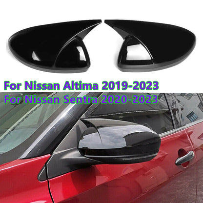 2 x Glossy Black Side Mirror Cover Cap for Nissan Altima (2020–2023)