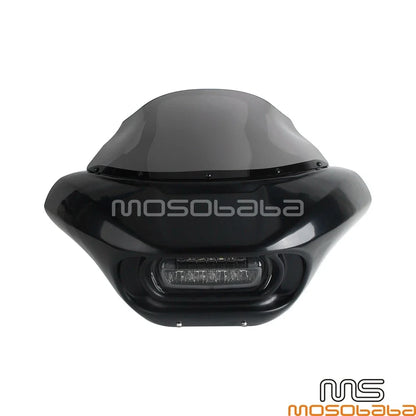 Front Fairing Windshield w/Bracket & LED Headlight for Softail Street Bob (2018-2023)