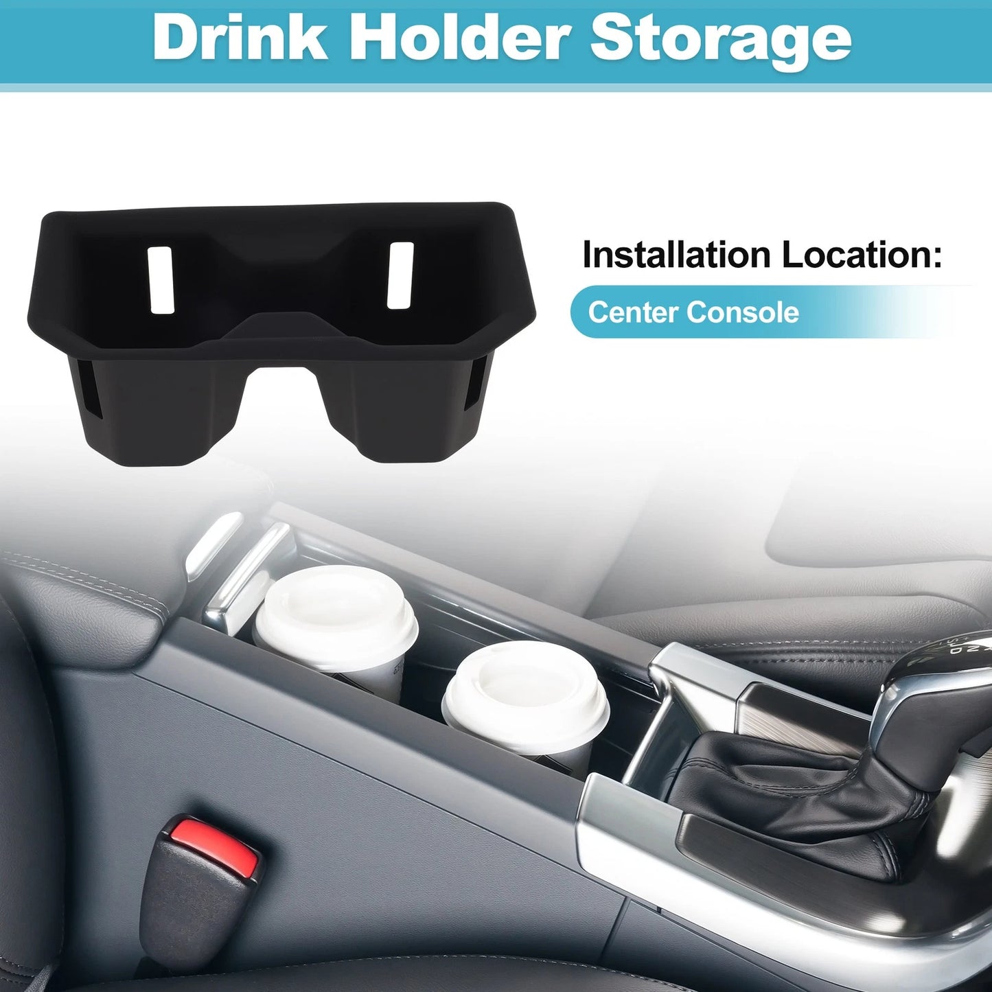 Front Console Cup Holder Organizer for Toyota RAV4 (2026) - Silicone Black