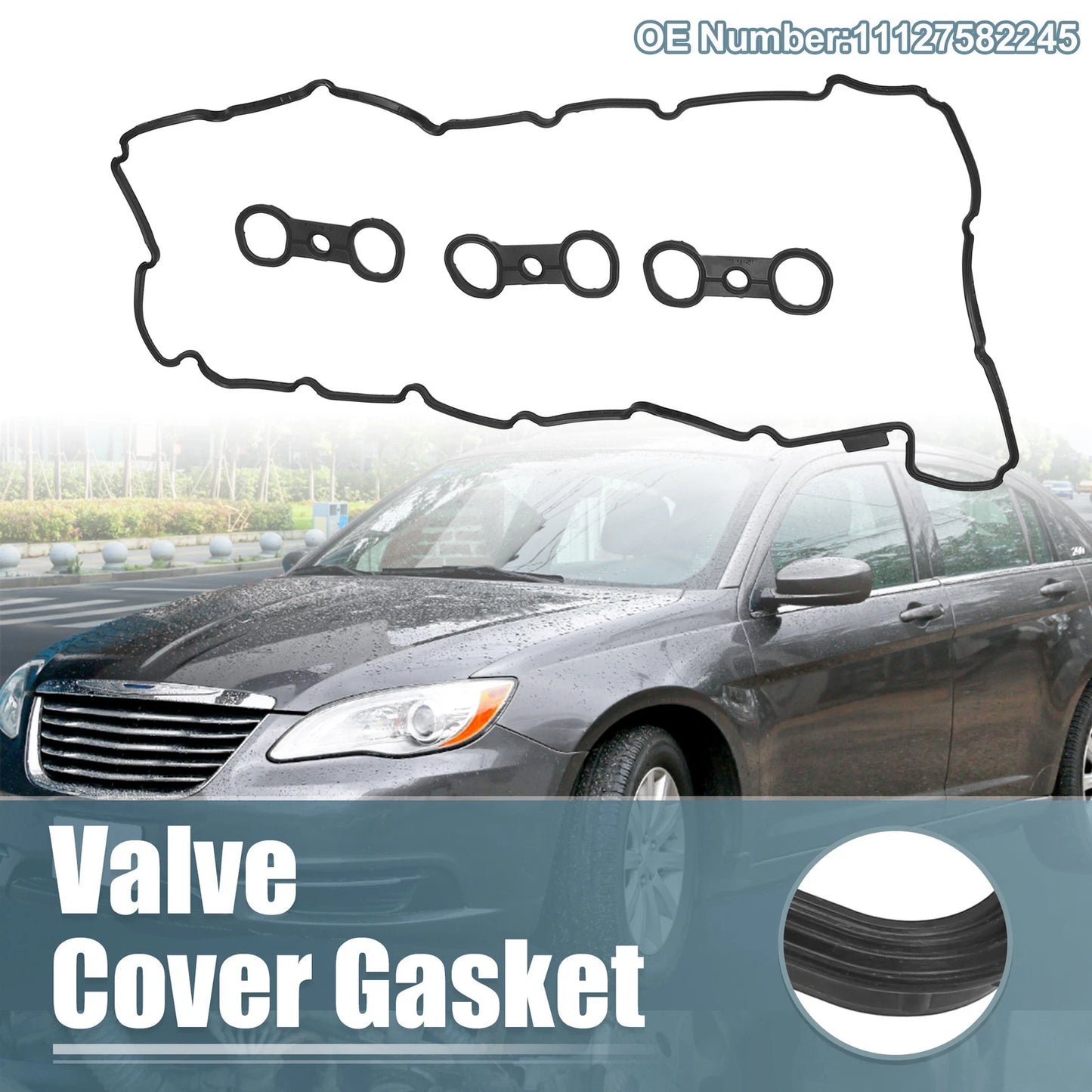Set of 2 Valve Cover Gaskets for BMW 740iL (1996–1998) No.11127582245