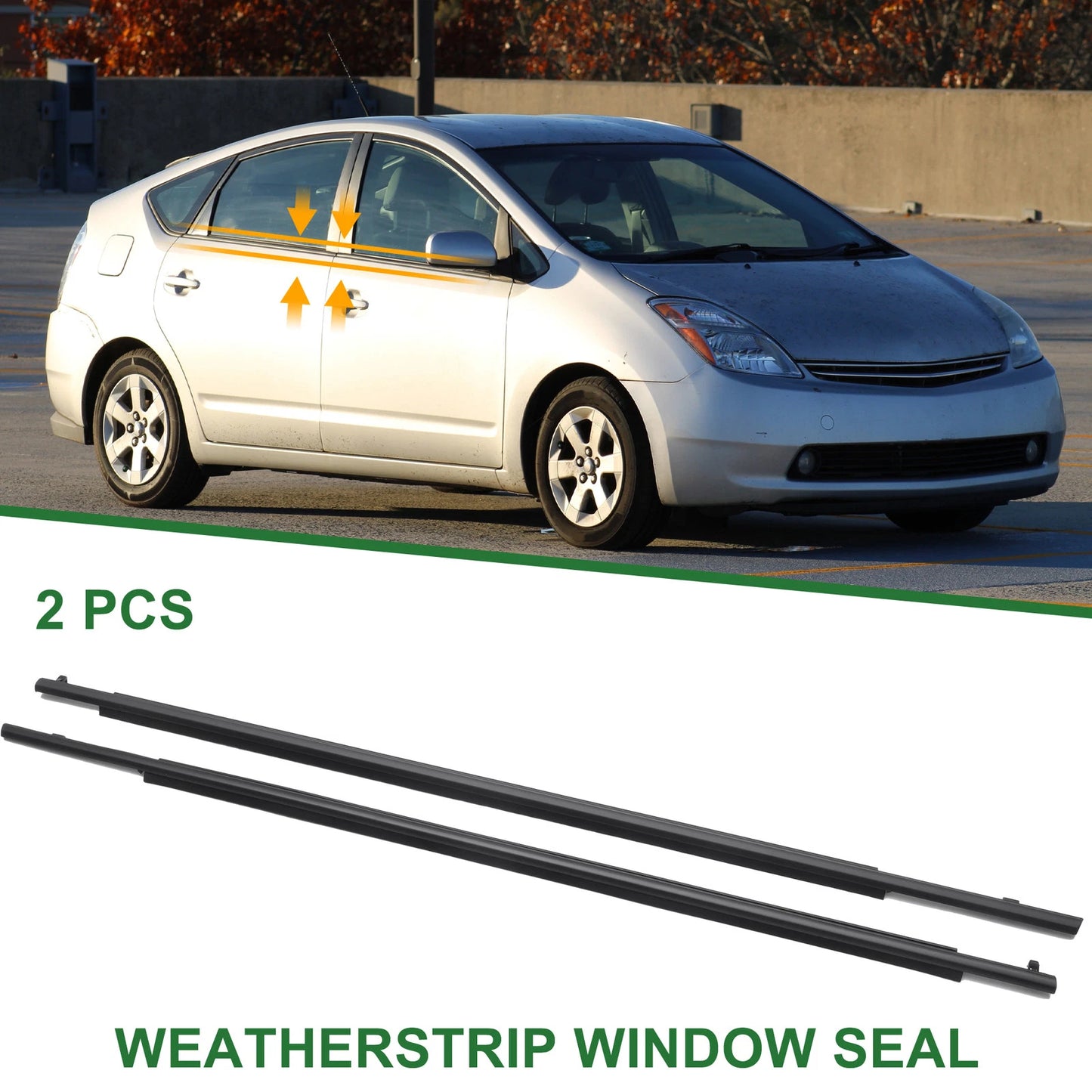 2pcs Weatherstrip Window Seal No.7572047021 for Toyota Prius (2010–2015)