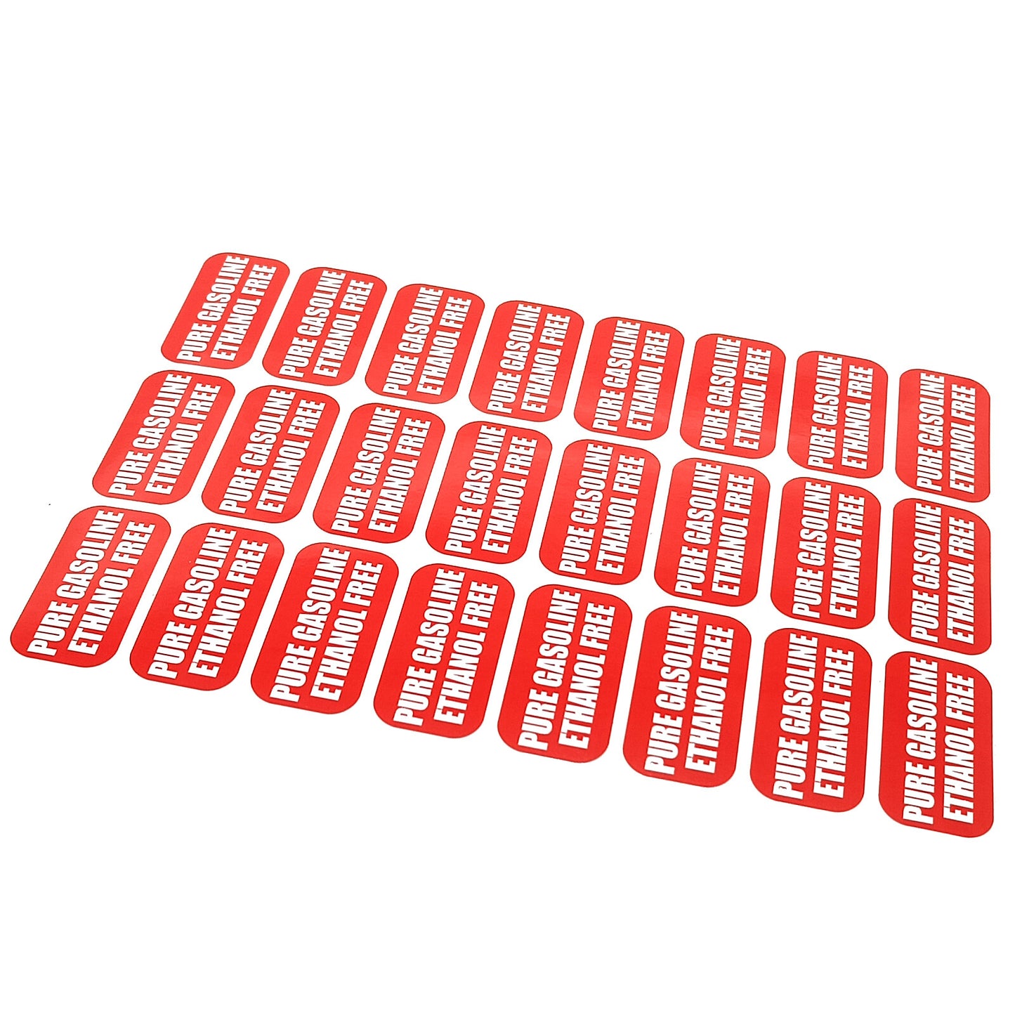 24-Pack Gasoline Ethanol Free Stickers for Fuel Tanks