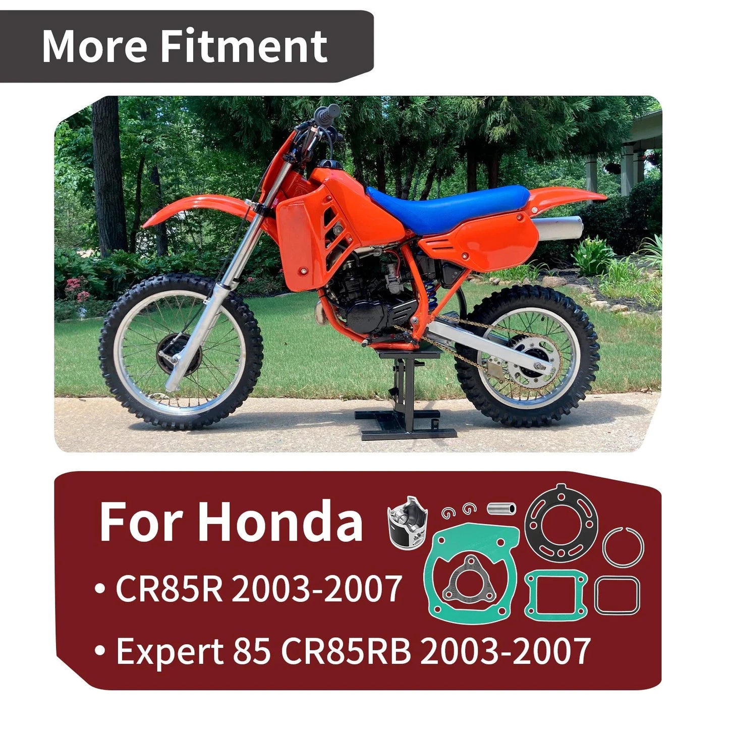 Top End Rubuild Kit 47.5mm Size B Piston for Honda CR85RB CR85R (2003–2007)