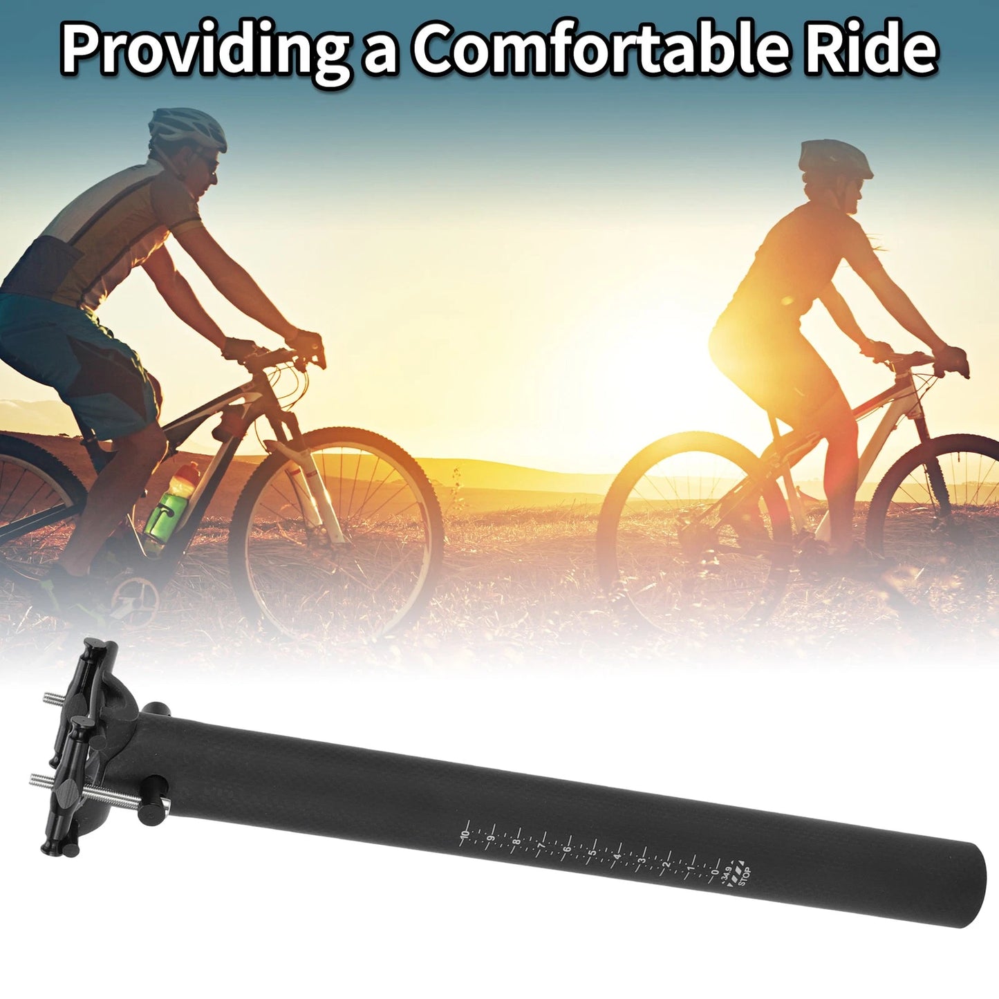 Bike Seat Post 34.9mm for Ultra Light Saddle (Matte Black Carbon Fiber)