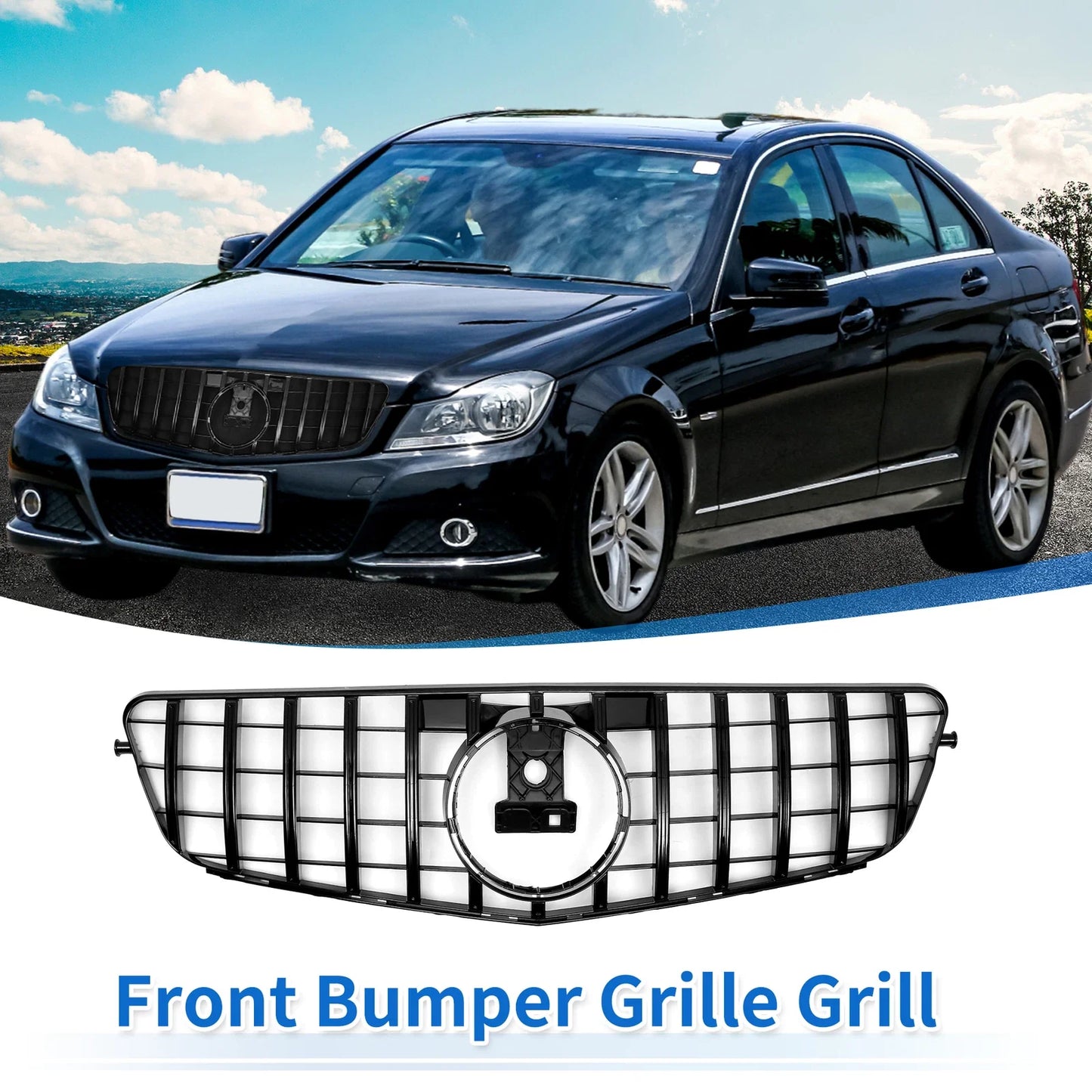 Front Upper Bumper Grille for Mercedes-Benz C180 (2015-2020)
