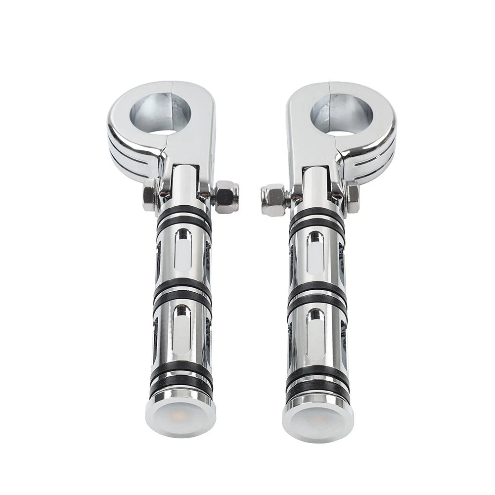 Engine Guard Bar Foot Pegs for Harley Yamaha (25-32mm, Chrome)