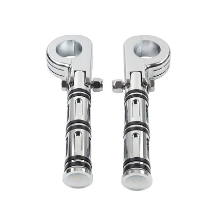 Engine Guard Bar Foot Pegs for Harley Yamaha (25-32mm, Chrome)