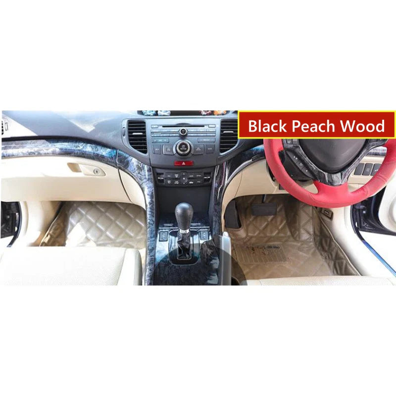 RHD Black Peach Wood Interior Door Armrest Cover Trim for Acura TSX (2009–2014)