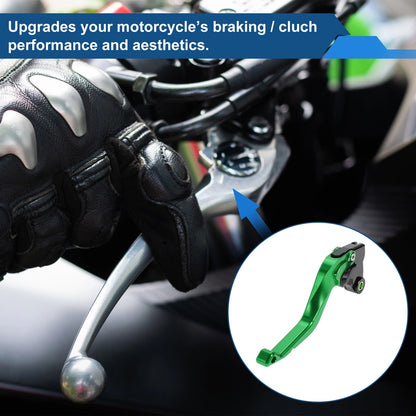 Short Brake Clutch Levers for Kawasaki Ninja ZX10R (2015–2024) Solid Green 1 Pair