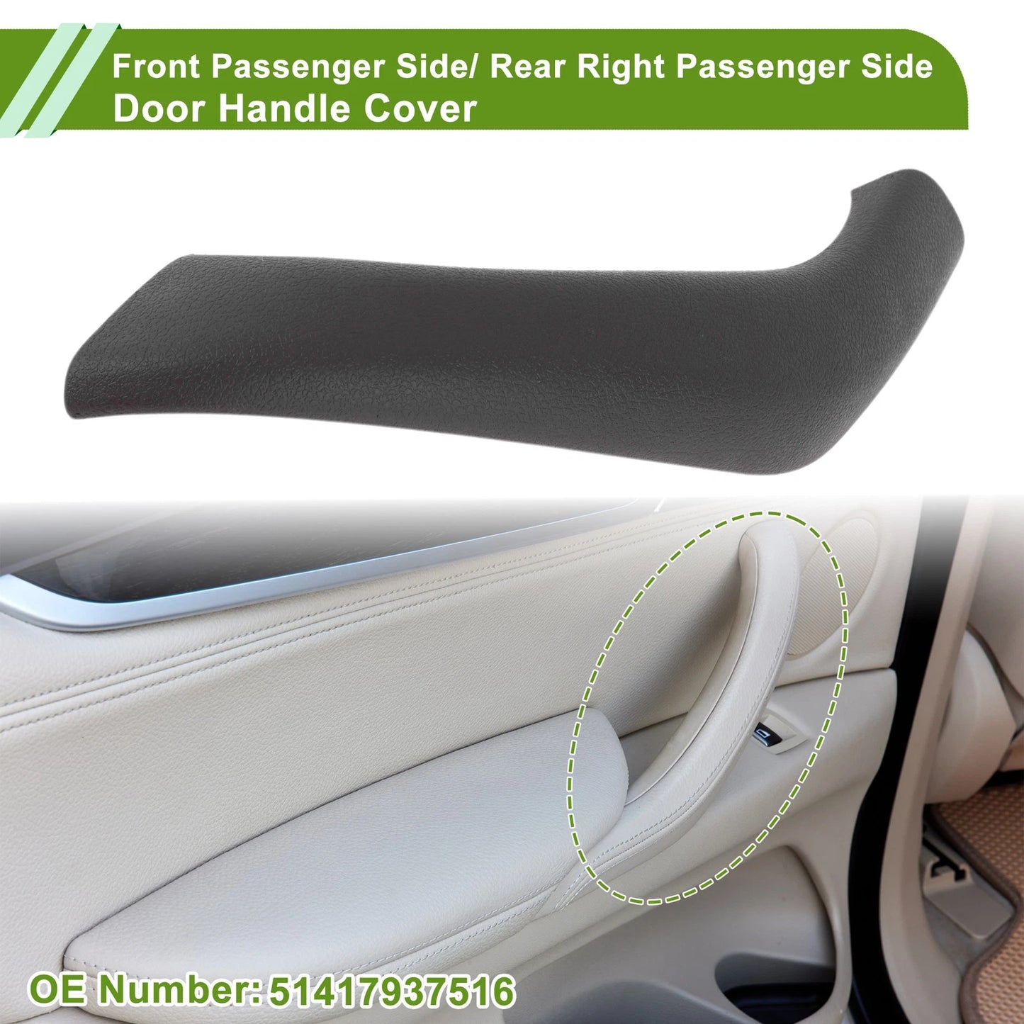 Door Panel Handle Pull Trim Cover for BMW X1 F48 F49 (2015–2020) No. 51417937516