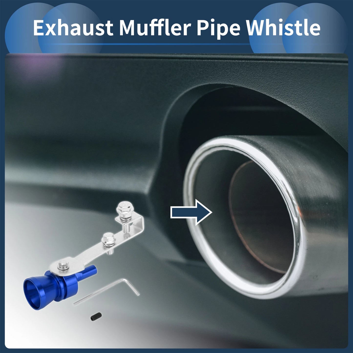 Turbo Sound Exhaust Muffler Pipe Whistle for Universal Fit (Set of 1)