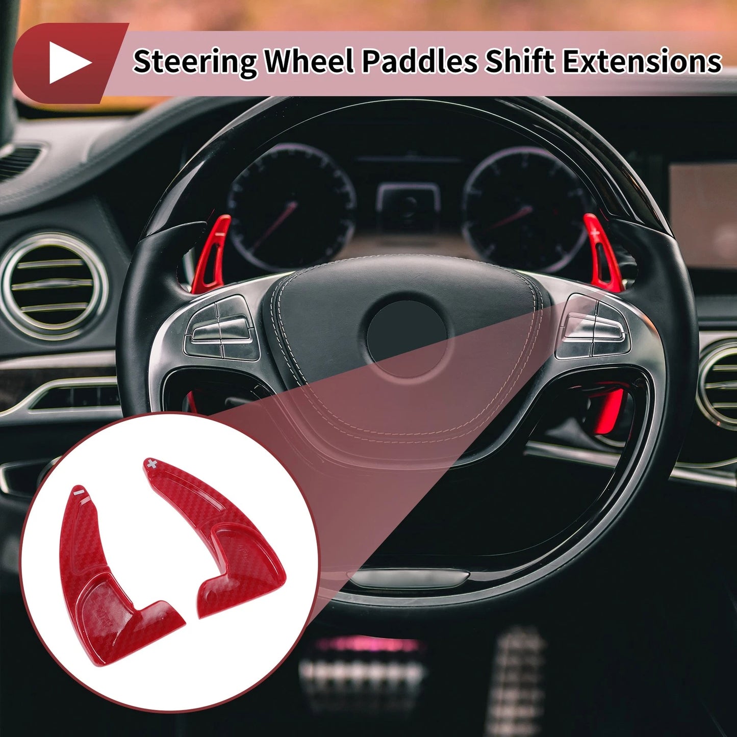 Set of 2 Red Plastic Steering Wheel Paddles for Jeep Grand Cherokee (2014–2020)