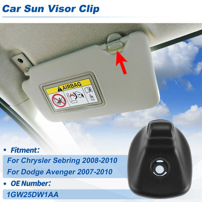 Sun Visor Clip for Chrysler Sebring (2008–2010) & Dodge Avenger Black No. 1GW25DW1AA